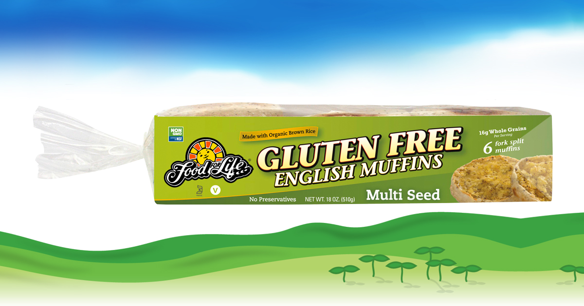 How many carbs are in a gluten free english muffin Gluten Free Multi Seed English Muffins Food For Life Healthy English Muffins