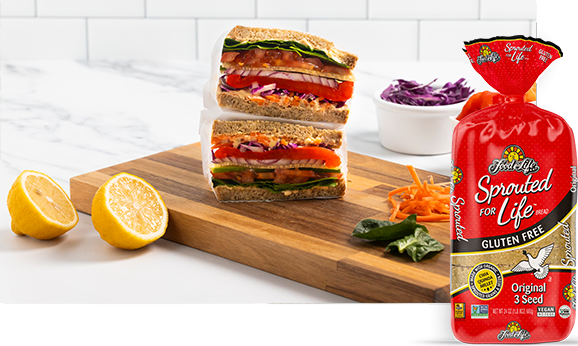 Mediterranean Veggie Sandwich using Food For Life Gluten-Free Sprouted for Life Bread | Food For Lif