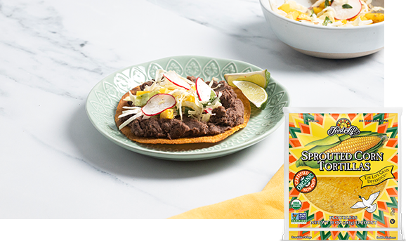 Spring Tostadas with Sprouted Corn Tortillas | Food For Life | Healthy Recipes