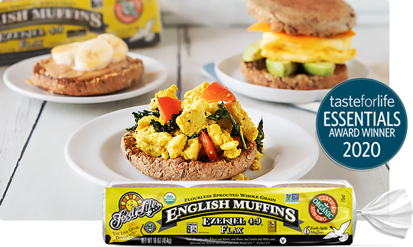 Ezekiel 4:9 Sprouted Flax English Muffins Three Ways | Food For Life | Healthy Recipes