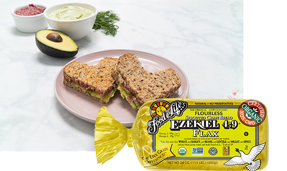 Beet Tea Sandwiches with Dilly Tofu Cream Cheese | Food For Life | Healthy Recipes