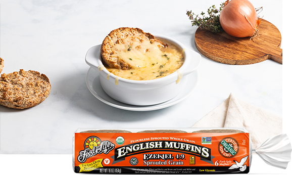 Broiled English Muffin French Onion Soup | Food For Life | Healthy Recipes