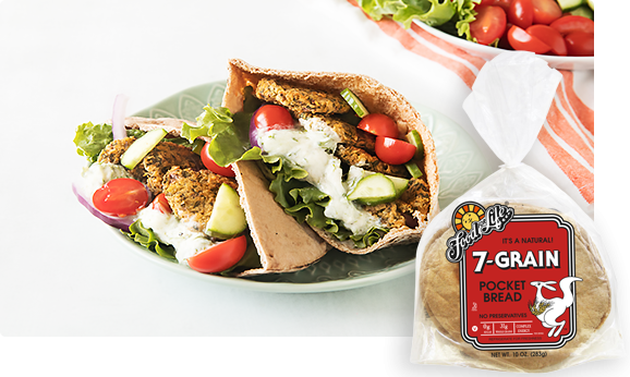 Baked Falafel in Sprouted Pita Pockets with Homemade Tzatziki Sauce | Food For Life | Healthy Recipe