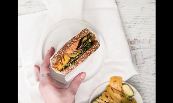 Embedded thumbnail for Summer Veggie Sandwich with Roasted Red Pepper Spread